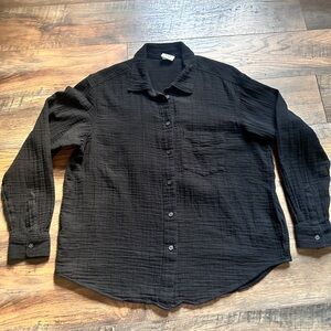 ~*~ Gap Gauze Big Shirt 100% cotton M Black ~*~